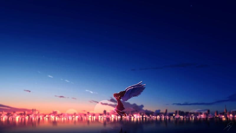 Anime girl Angel Wallpaper