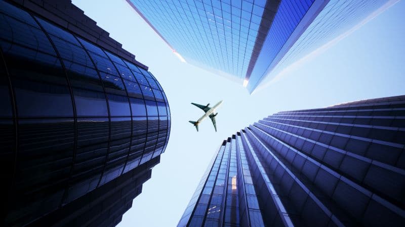 Airplane Looking up at Sky Wallpaper