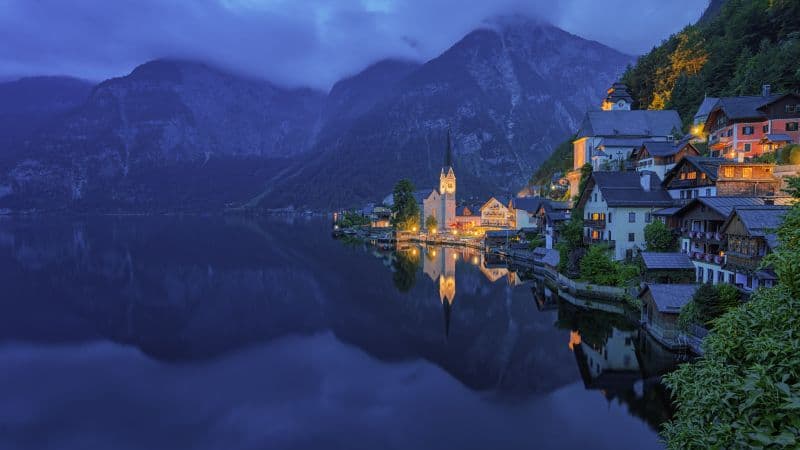 Mountains Town Wallpaper