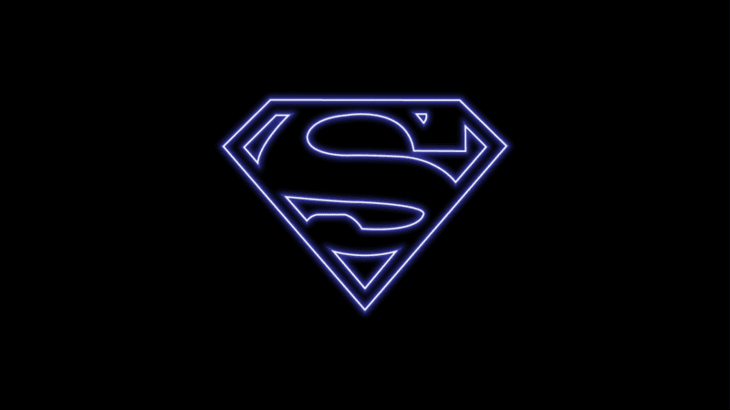 Superman Neon Logo AMOLED Wallpaper