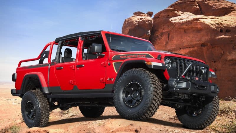 Jeep Red Bare Gladiator Rubicon 2021 Wallpaper