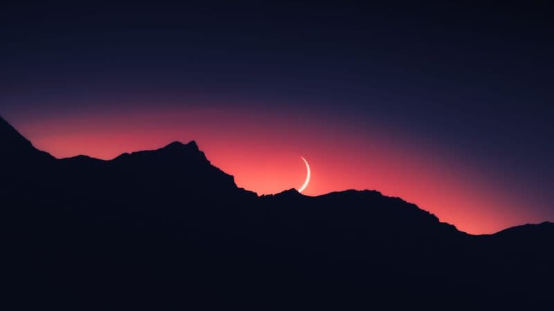 Sunset Mountain silhouette Wallpaper