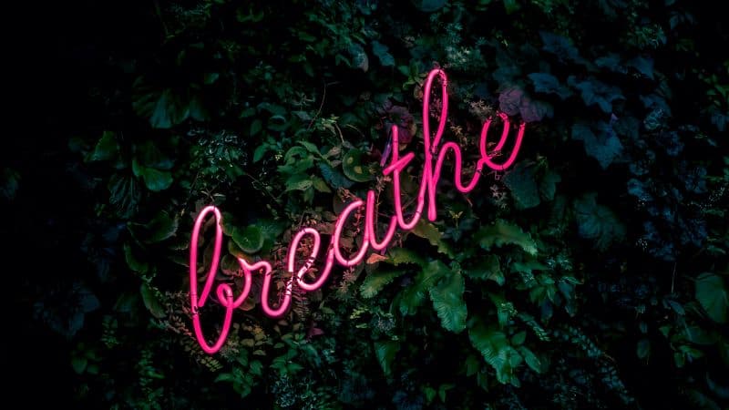 Breathe Neon sign Wallpaper