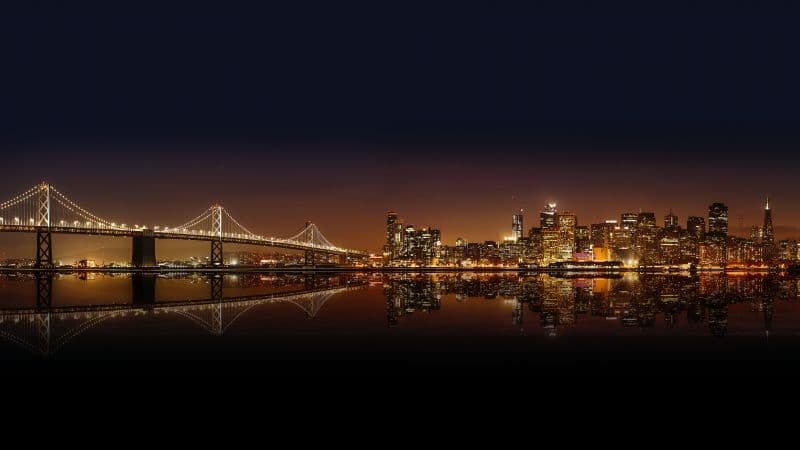 San Francisco-Oakland Bay Bridge City Skyline Wallpaper