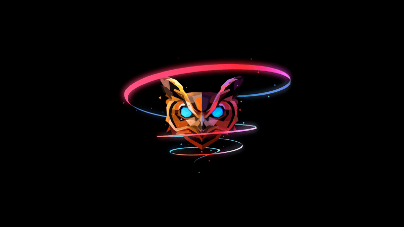 Colorful Owl Low poly Wallpaper