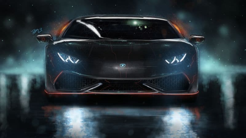Lamborghini Huracan Neon Wallpaper
