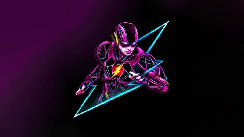 The Flash Neon art Wallpaper