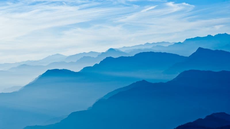 Mountains Blue Sky Wallpaper