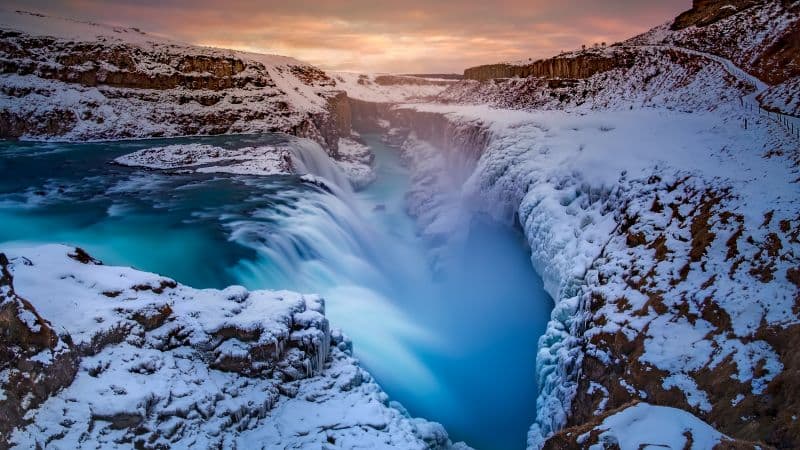Waterfall Winter Wallpaper