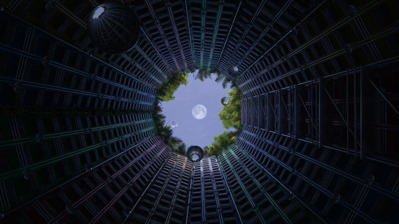 Modern architecture Moon Wallpaper