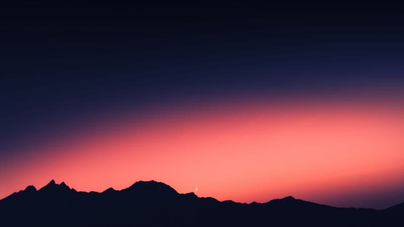 Silhouette Mountain Sunset Wallpaper