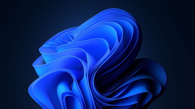 Windows 11 Blue Abstract Dark Mode Wallpaper
