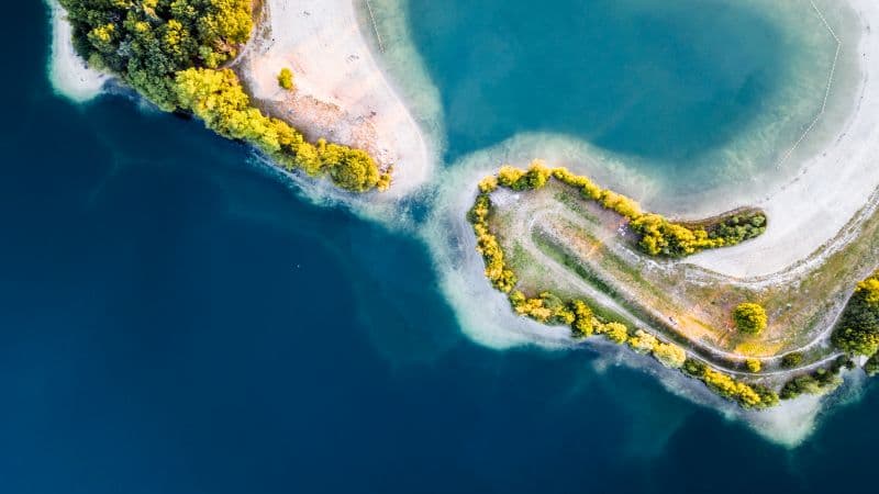 Heart Shaped Lake Aerial view Wallpaper