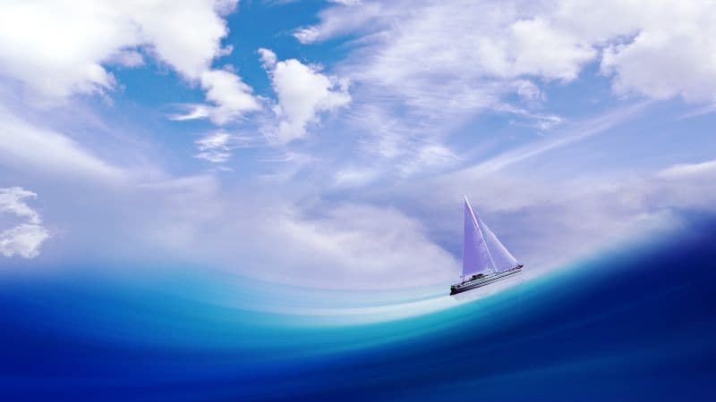 Sailing ship Illusion Wallpaper