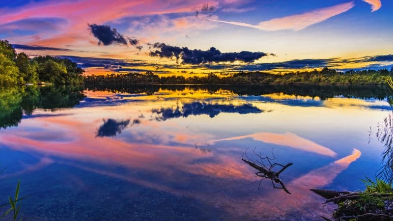 Mirror Lake Sunset Wallpaper
