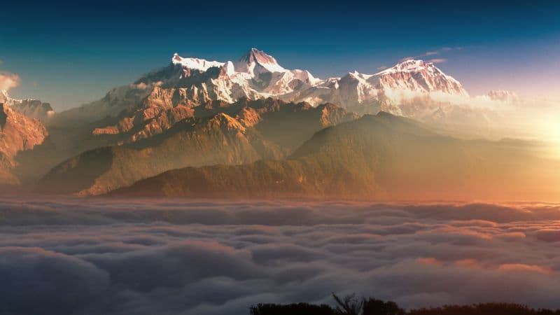 Glacier mountains Clouds Wallpaper