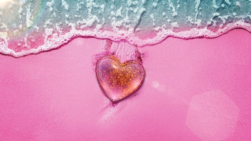Love heart Beach Wallpaper