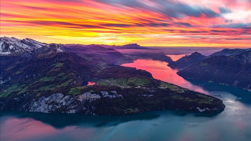 Fronalpstock Afterglow Wallpaper