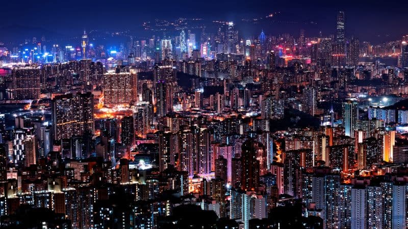 Hong Kong City Skyline Cityscape Wallpaper