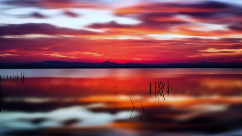 Sunset Lake Reflection Wallpaper