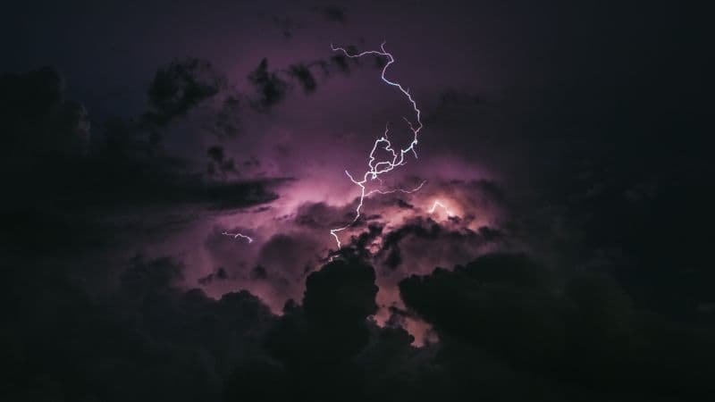 Lightning Strike Stormy Clouds Wallpaper