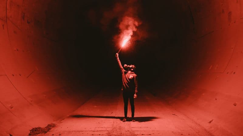 Red Flare Smoke Tunnel Wallpaper