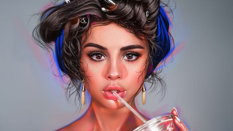 Selena Gomez Digital Art Wallpaper