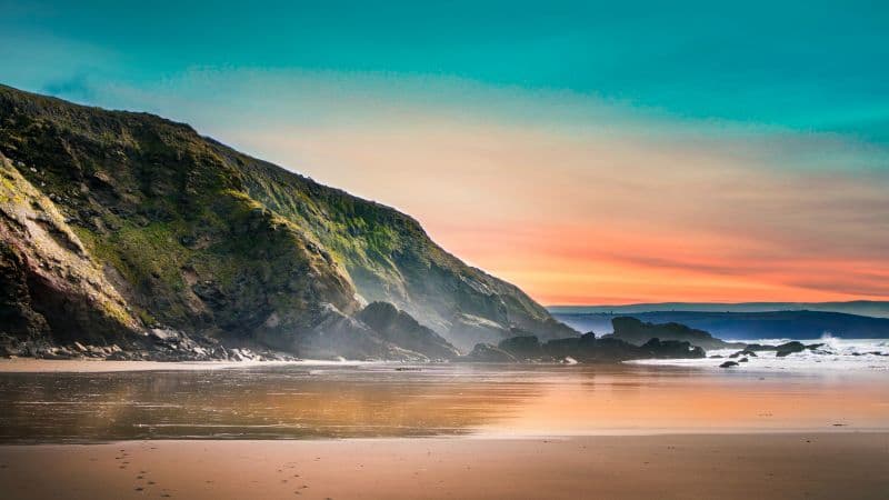 Seashore Beach Sunset Wallpaper