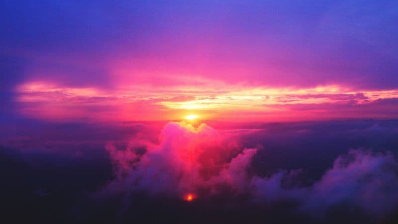Sunset Cloudy Pink sky Wallpaper