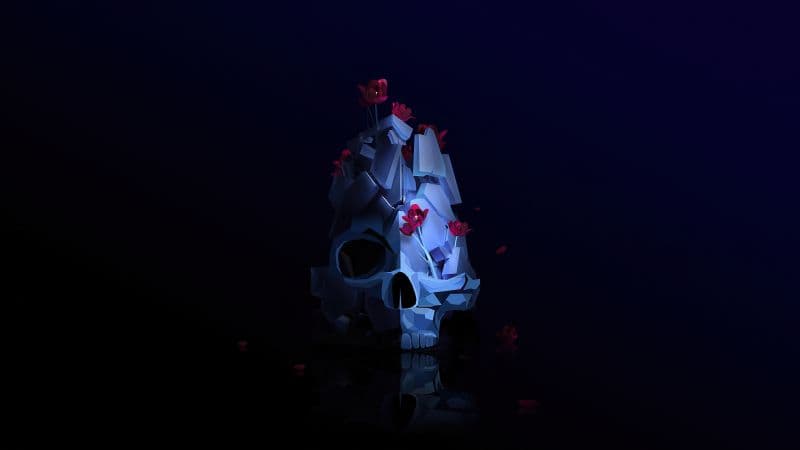 Skull Low poly Wallpaper