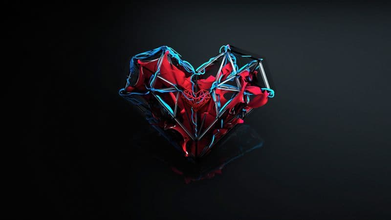 Love heart Dark aesthetic Wallpaper