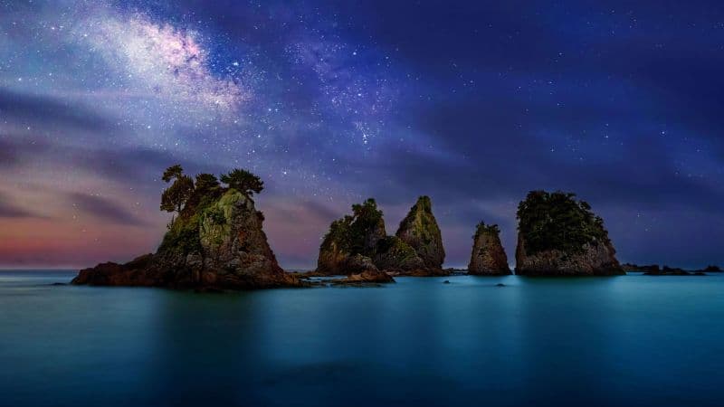 Minokake Rock Milky Way Wallpaper