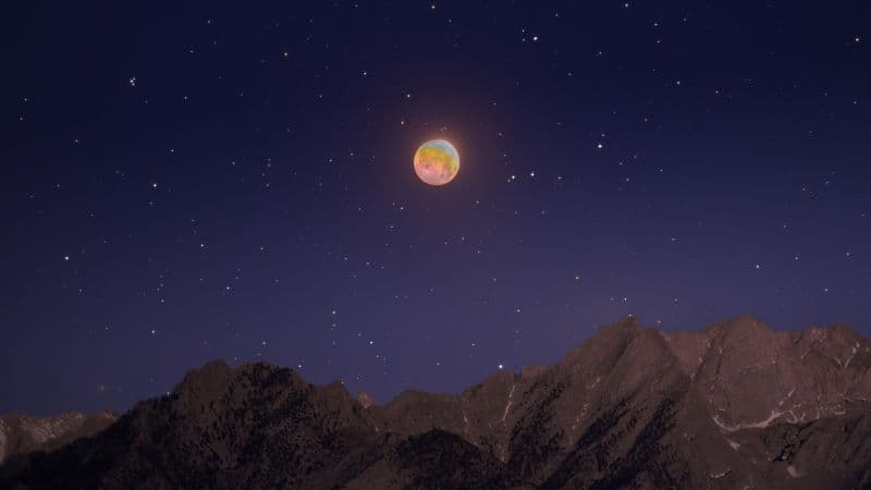 Lunar Eclipse Mount Whitney Wallpaper