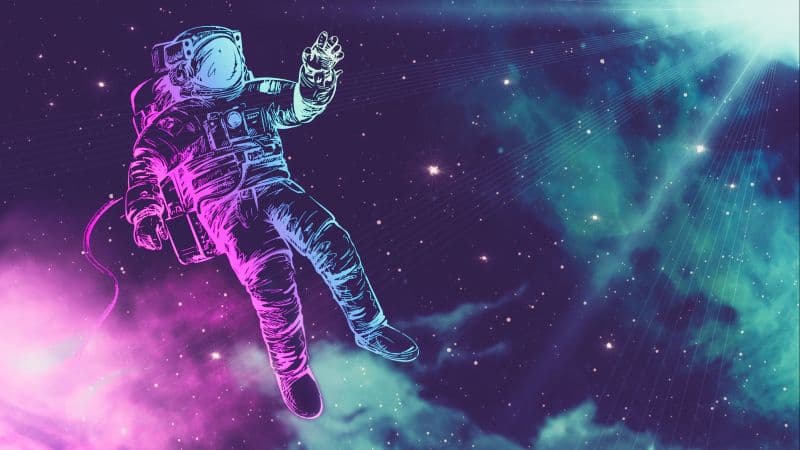 Astronaut Neon Wallpaper
