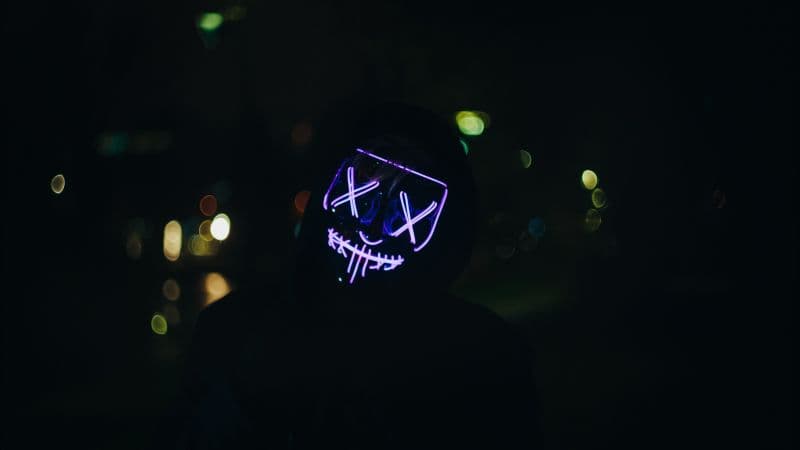 Man LED mask Wallpaper