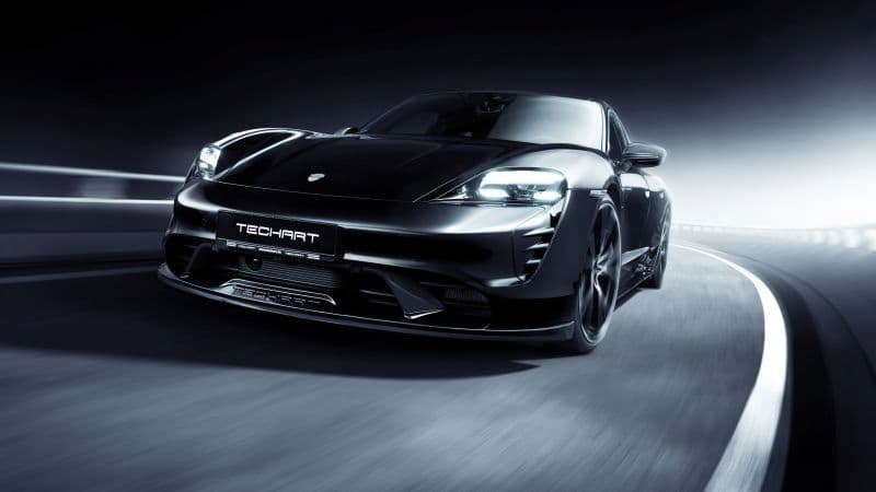 TechArt Porsche Taycan Aerokit Carbon Fiber Wallpaper