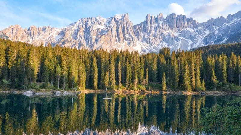 Karersee Lake Latemar Wallpaper