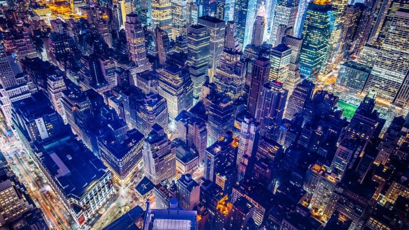 New York City Aerial view Night Wallpaper