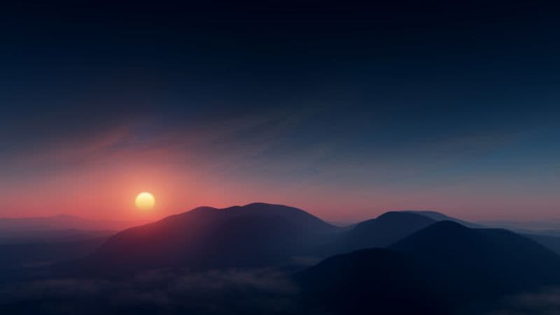 Sunset Silhouette Landscape Wallpaper