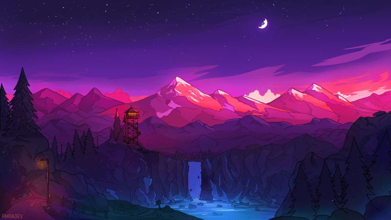 Glacier mountains Waterfall Wallpaper