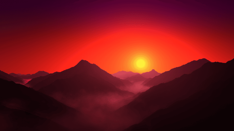 Mountain range Silhouette Wallpaper