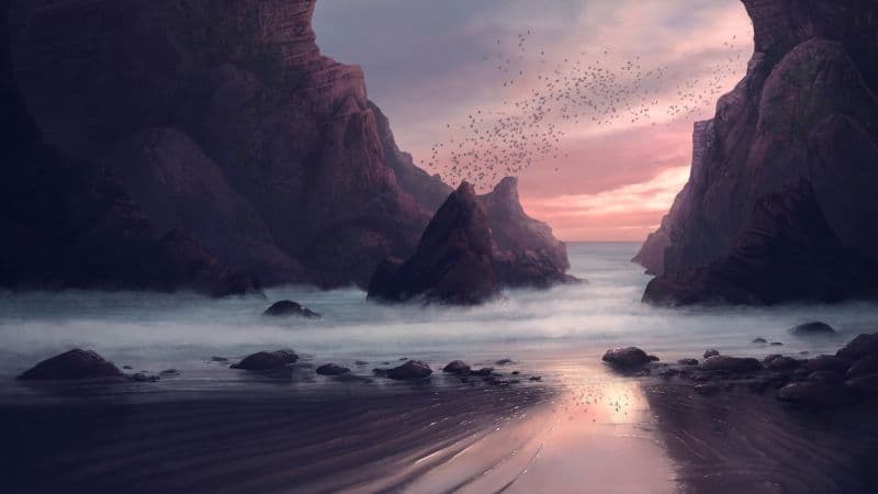 Beach Digital Art Wallpaper