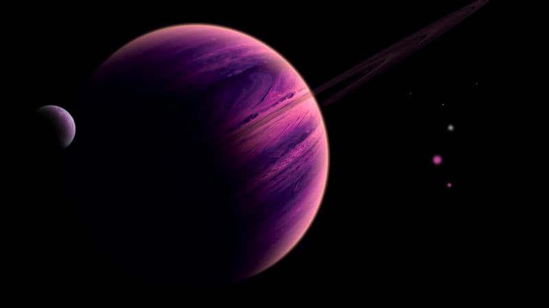 Purple Planet Dark background Wallpaper