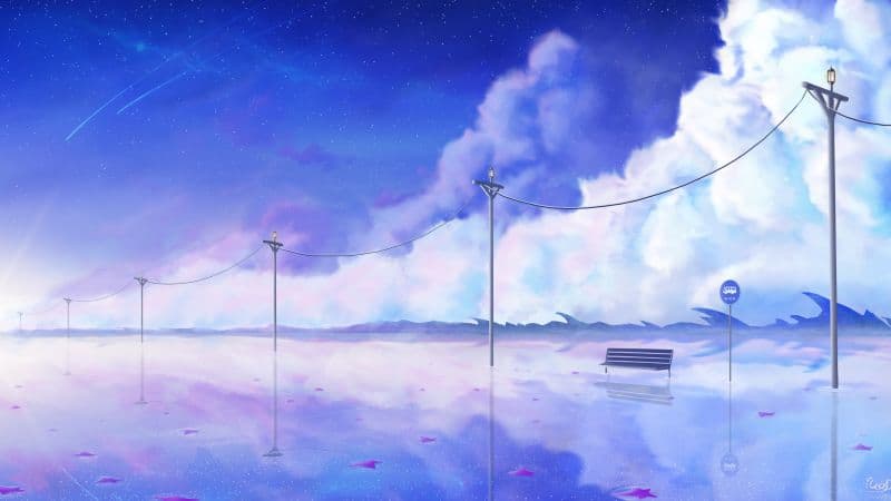 Bus Stop Street lights Wallpaper