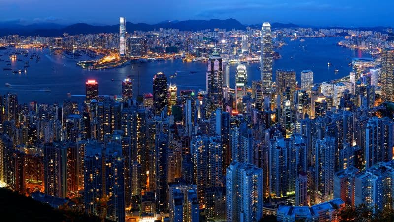 Victoria Peak Hong Kong City Skyline Wallpaper