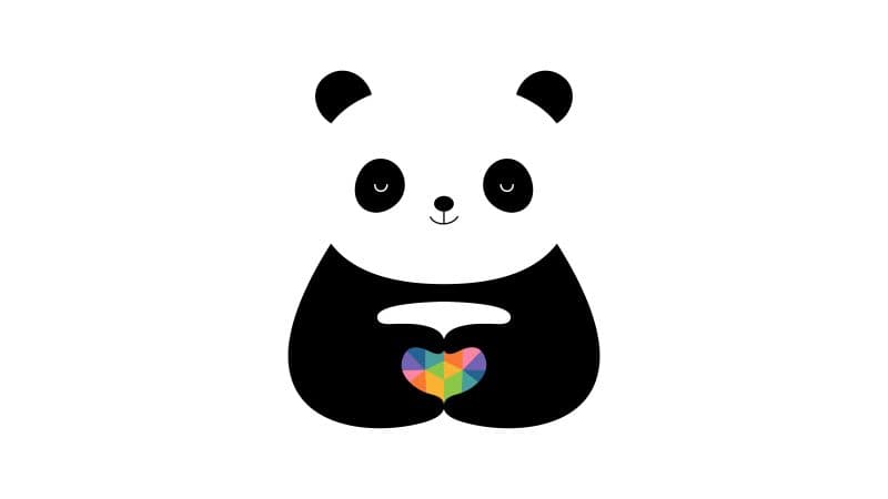 Cute panda Love heart Wallpaper