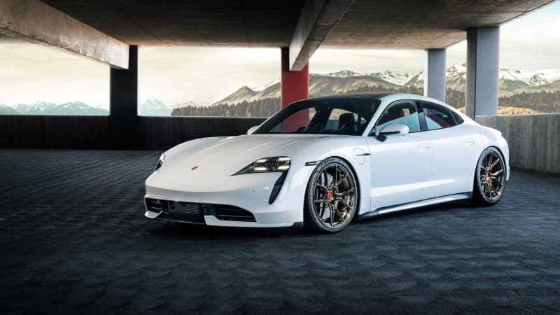 Porsche Taycan White cars Wallpaper
