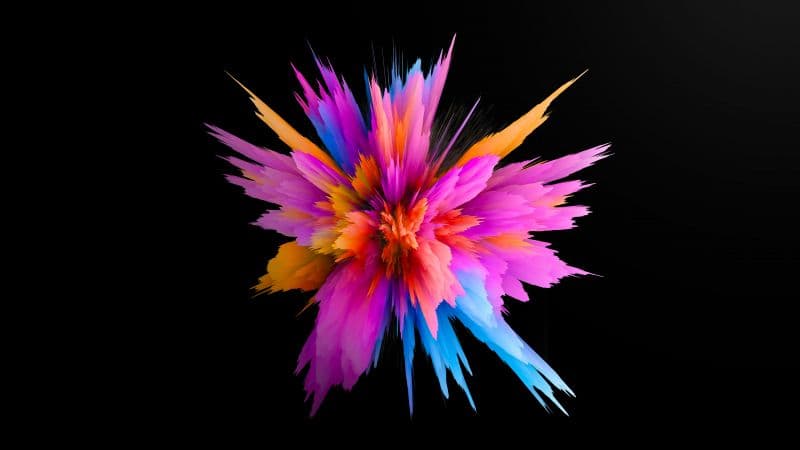 Color burst Black background Wallpaper