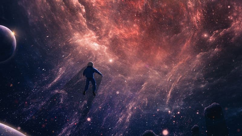 Astronaut Black hole Wallpaper
