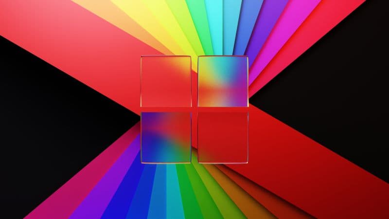 Windows 11 Glass Logo Colorful Wallpaper